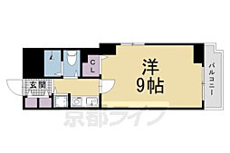 パラドール平安 1Kの間取図画像