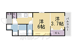 CRESTTAPP京都二条 2Kの間取図画像