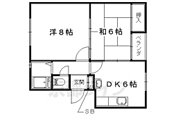 八代マンション 2DKの間取図画像