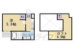 ロフティ四条大宮 1Kの間取図画像