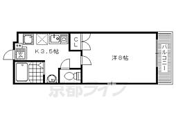 龍安寺コープ 1Kの間取図画像