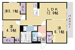 D-ROOM広沢 3LDKの間取図画像