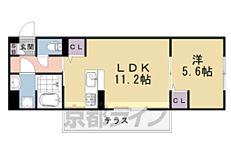 フルールII 1LDKの間取図画像