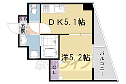 ARCA西京極 1DKの間取図画像