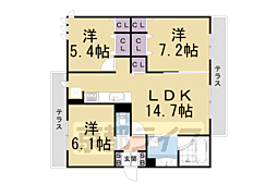 くおん嵯峨 西棟 1階/-