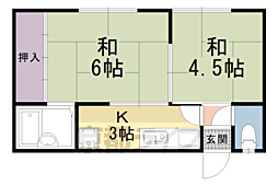 岡部マンション 2Kの間取図画像