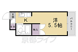 ソレーユー藤井 1Kの間取図画像