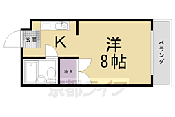 シャルムかたびら 1Kの間取図画像