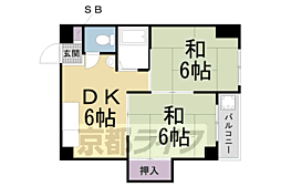 マルサクマンション 2DKの間取図画像