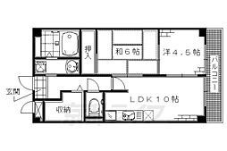 カーサ東浜 2LDKの間取図画像