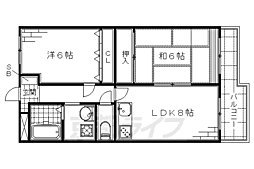 グランドール藤森 2LDKの間取図画像