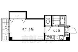 白梅ヒルズ 1Kの間取図画像