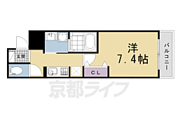 京都市北区大宮北林町アパート 1Kの間取図画像