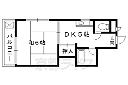 コーポ上野 1DKの間取図画像