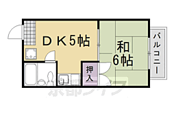 西惣ハイツ 1DKの間取図画像