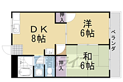 離宮ガーデンハイツ 2DKの間取図画像