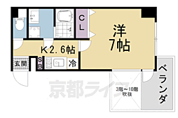 トレジャーマンション3 1Kの間取図画像