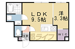 大津市坂本1丁目アパート 1LDKの間取図画像