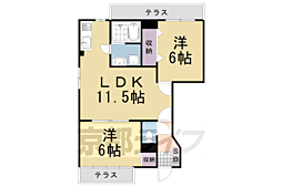 アーク壱番館 2LDKの間取図画像