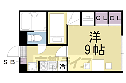レオパレス城南 1Kの間取図画像
