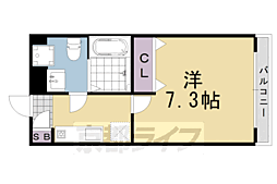 フォンテーヌ竹宇 1Kの間取図画像
