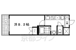 エスポワール二条城 1Kの間取図画像