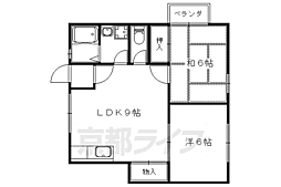 コーポ細川 2LDKの間取図画像