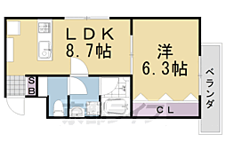 シャルレ12番館 1LDKの間取図画像