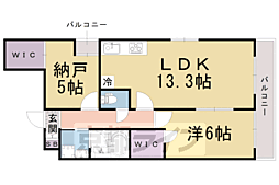 サクシード伏見車町2nd 1SLDKの間取図画像