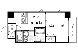 エステムコート京都西院 1Kの間取図画像