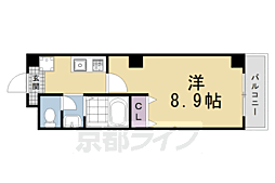 クオリカ紫竹 1Kの間取図画像