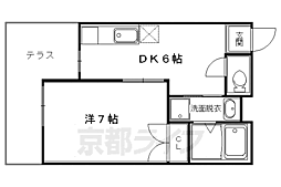 ウエストハイツ 1Kの間取図画像
