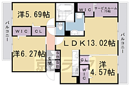 オリーブ嵯峨 3SLDKの間取図画像