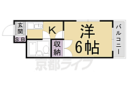 メゾン大八木 1Kの間取図画像