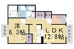 メゾン川勝1 1LDKの間取図画像