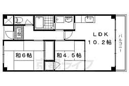マンション晃苑 2LDKの間取図画像