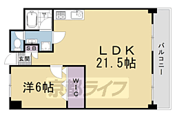 京都四条グランドハイツ 1LDKの間取図画像