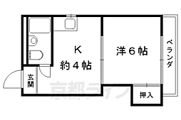 シェモア北山 1DKの間取図画像