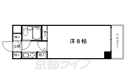 プレジャーコート 1Kの間取図画像