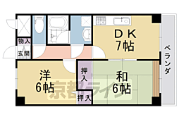 アロースウィステリア 2DKの間取図画像