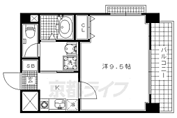 エレガント鴨川 1Kの間取図画像