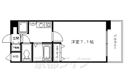 プレサンス京都神宮道 1Kの間取図画像