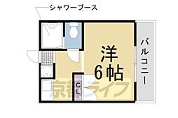 カーサ桃山 1Kの間取図画像
