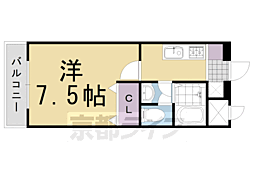 ウイングカウレッジ 1Kの間取図画像