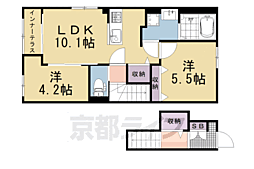 リュッカ友岡 2LDKの間取図画像