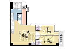 グランコルベール西院 2LDKの間取図画像