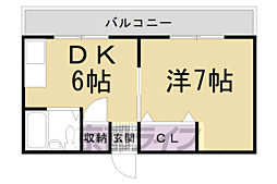 うずまさハイツ 1DKの間取図画像