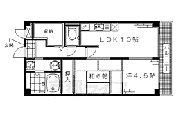 カーサ東浜 2LDKの間取図画像