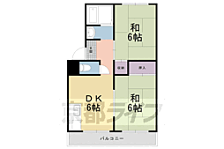 コーポ嵯峨野 2DKの間取図画像