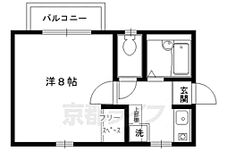 ウイズ山喜 1Kの間取図画像